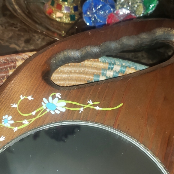 Vintage Wooden Mirror - Picture 3 of 10